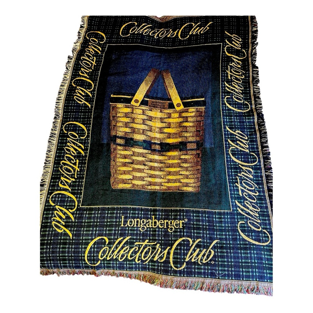 Longaberger Tapestry Throw Collectors Club cotton Vintage 1999 EUC